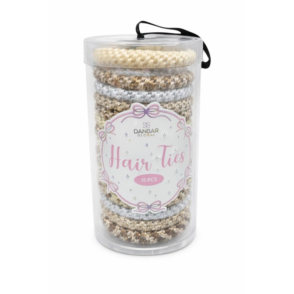 Danbar Global Hair Ties 15‎ Pack Neutral Colors Braided Elastics